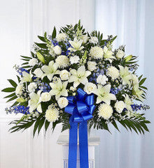 Standing Basket- Blue & White