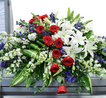 Casket Spray Red White & Blue