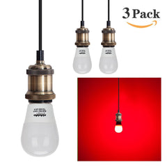 ChiChinLighting Pack-3 Red Color LED Bulb 5 Watts 40 Watts Equivalent E26 E27 Base AC 110 - 120v Red Light Bulb
