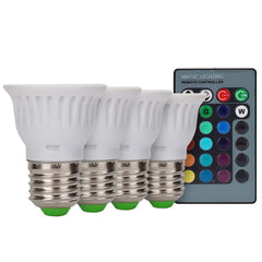 ChiChinLighting RGB Par Light Par16 Color Changing LED Bulbs E26 RGB Bulb with Long distance Remote controller Pack of 4 RGB LED Bulbs