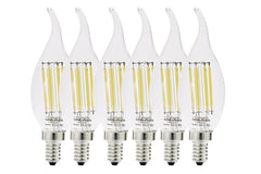 LED Candelabra Bulbs 4000k 6-Pack Natural Daylight 4000 - 4500k E12 Chandelier Light Bulbs